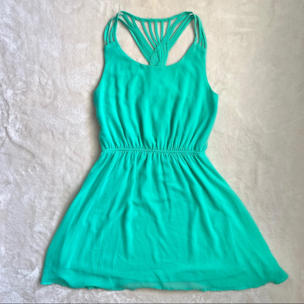 Mine Turquoise Strappy Back Midi Dress